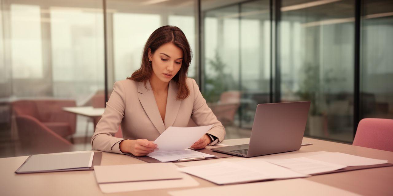Legal adviser reviewing commercial contract terms in a modern glass-walled meeting room